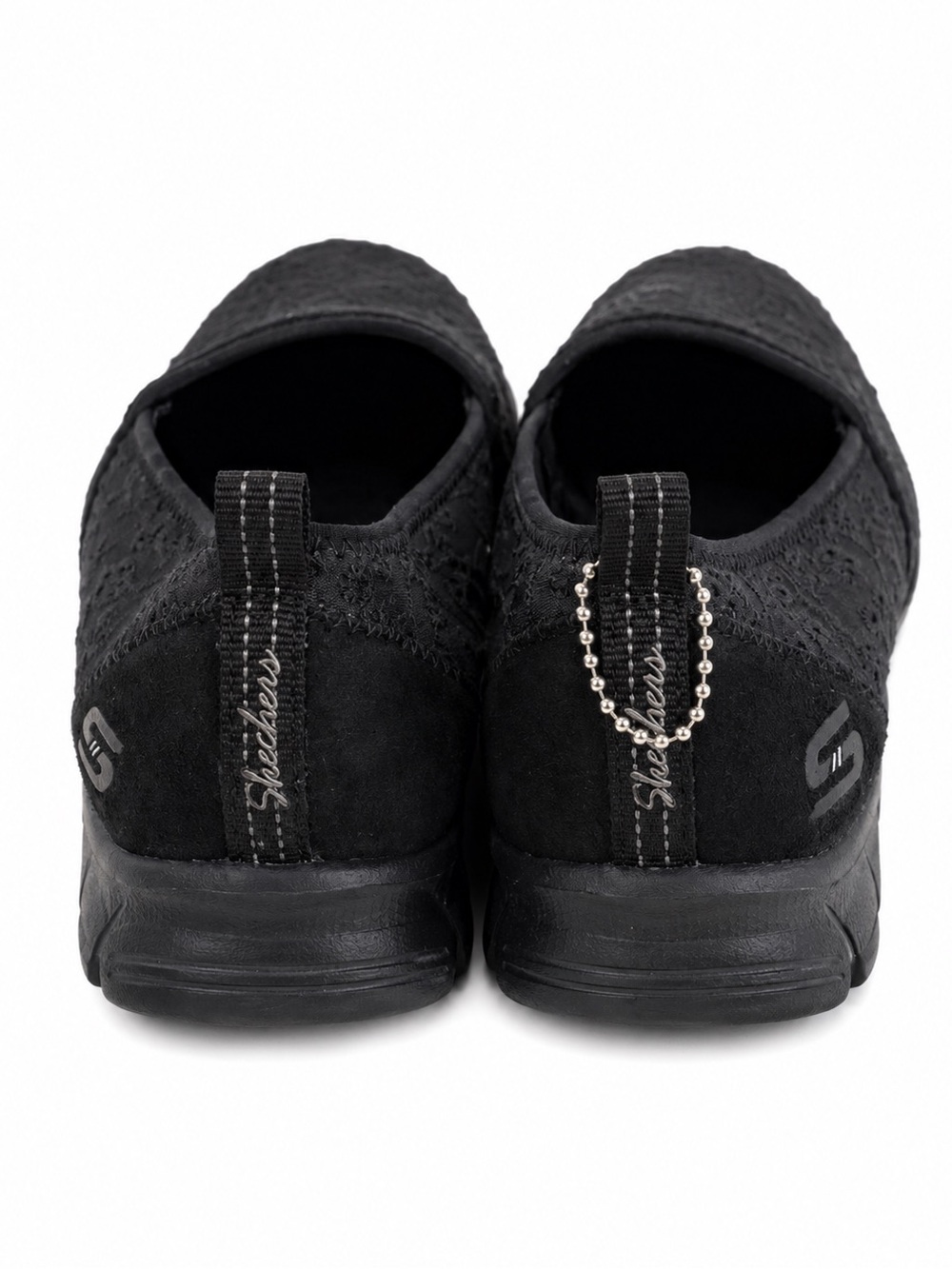 Skechers Lace Loafers 6.5M Black Memory Foam Slip On Shoes NWOT - Picture 3 of 4